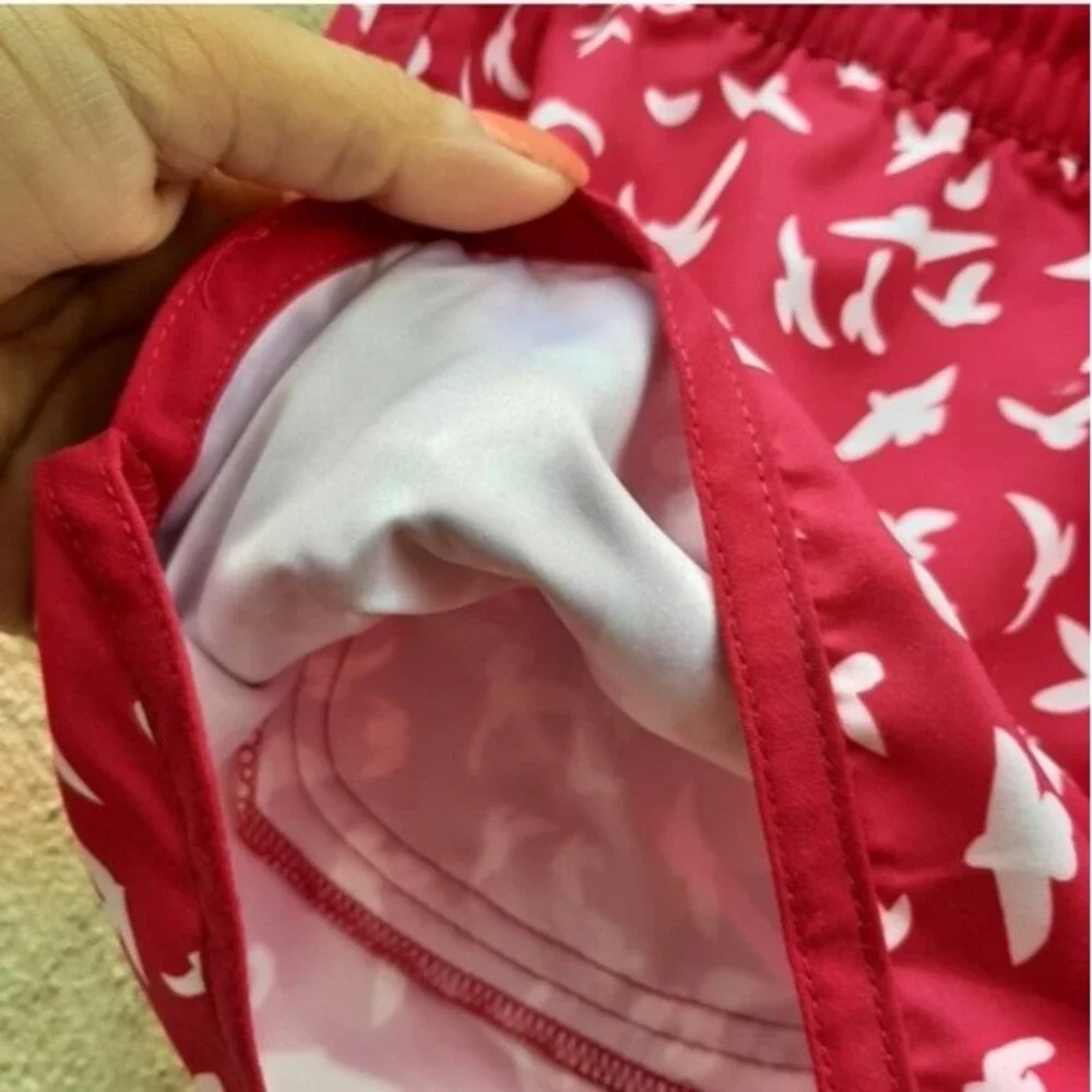 Firefly Swim Shorts Pockets Drawstring Fuchsia & White Seagulls Print Size M - Picture 13 of 13